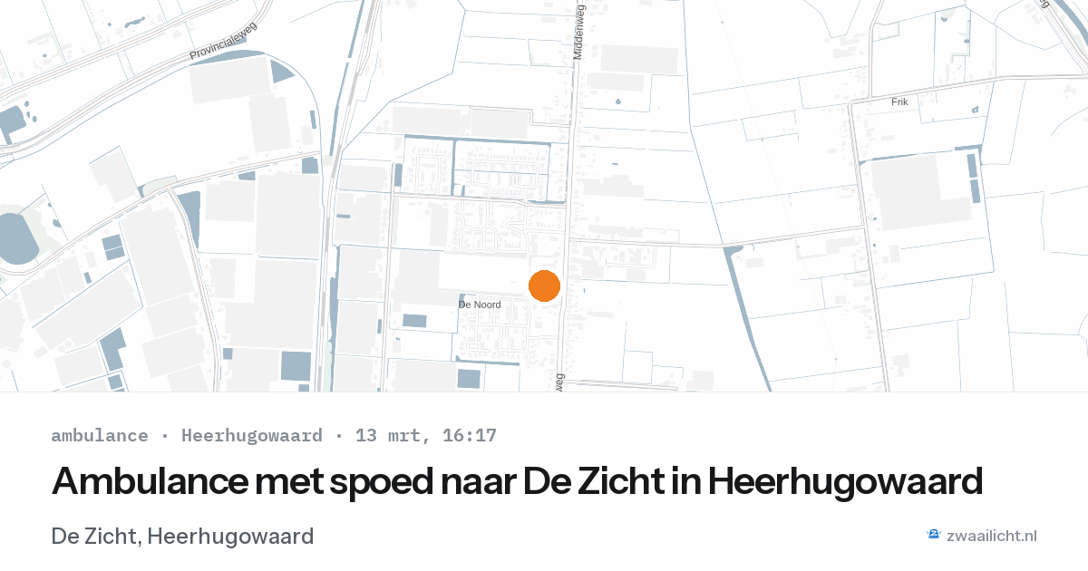 Ambulance met spoed naar De Zicht in Heerhugowaard — 13 mrt 2026