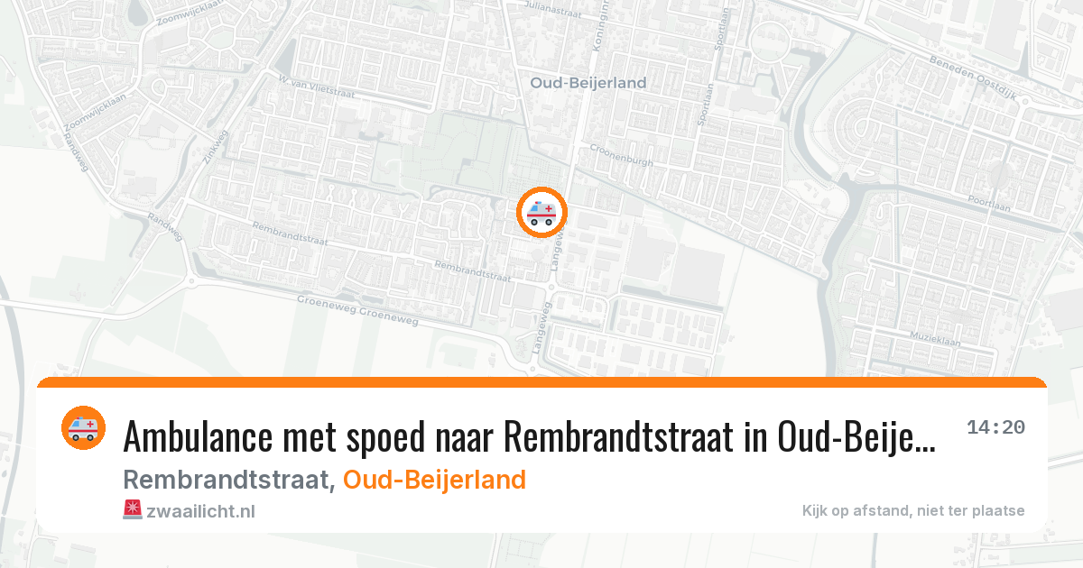 Ambulance met spoed naar Rembrandtstraat in Oud-Beijerland — 17 apr 2026