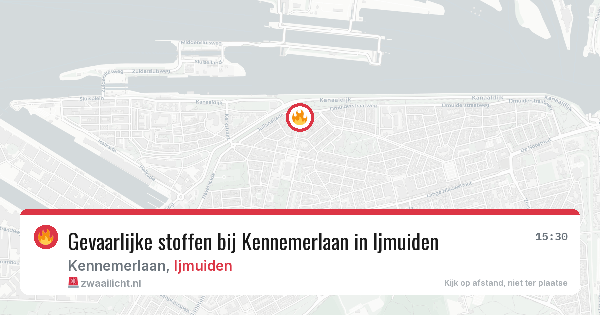 Gevaarlijke stoffen bij Kennemerlaan in Ijmuiden — 1 aug 2026