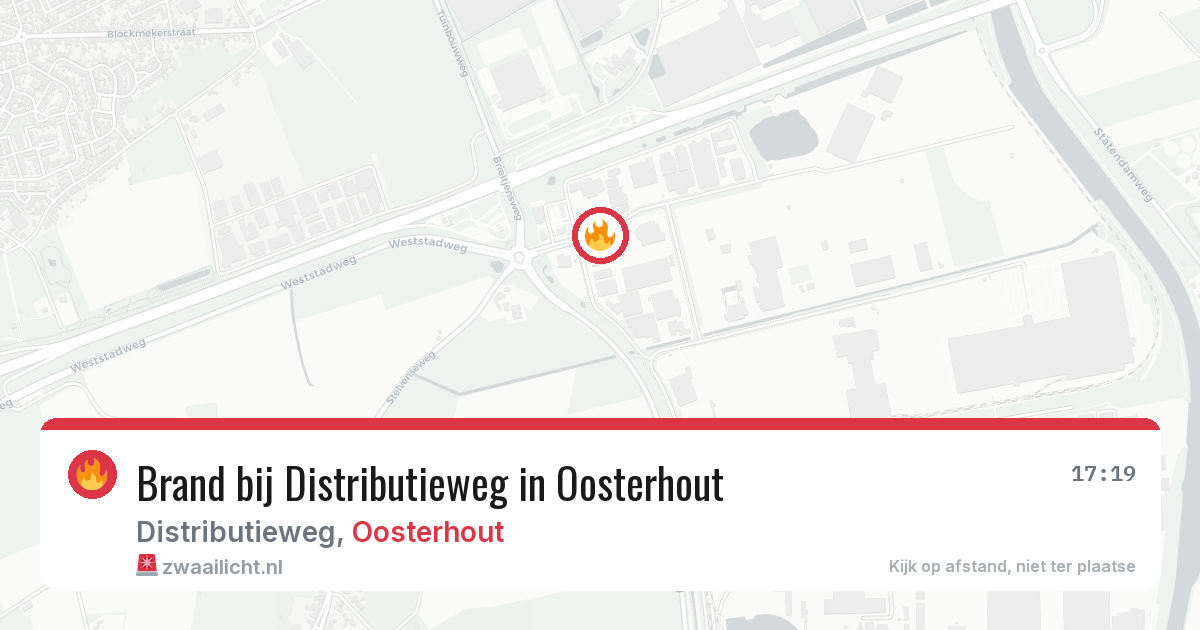 Brand bij Distributieweg in Oosterhout — 5 mei 2026