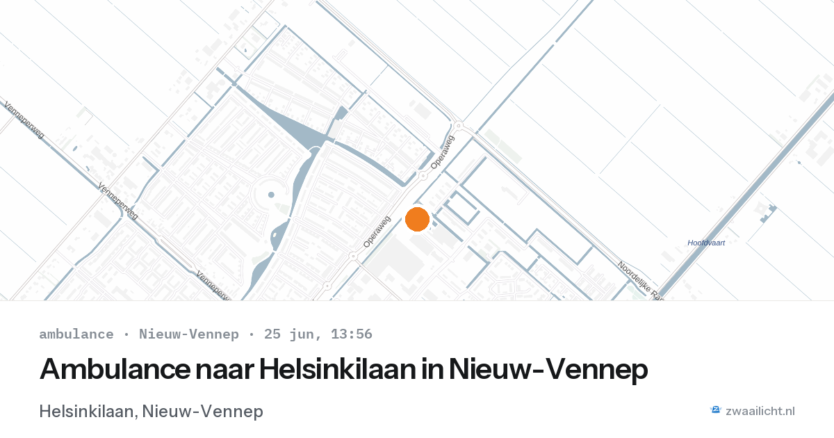 Ambulance naar Helsinkilaan in Nieuw-Vennep — 25 jun 2026