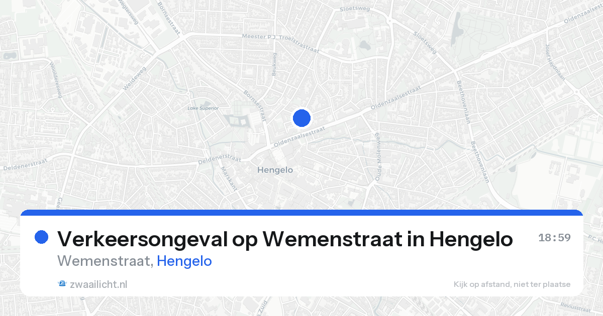 Verkeersongeval op Wemenstraat in Hengelo — 14 aug 2026