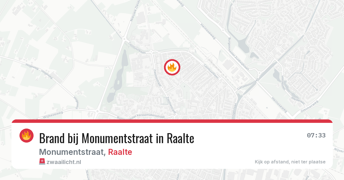 Brand bij Monumentstraat in Raalte — 25 apr 2026