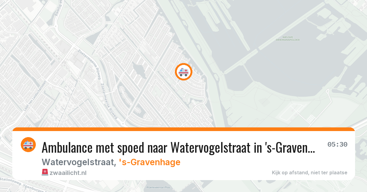 Ambulance met spoed naar Watervogelstraat in 's-Gravenhage — 15 mei 2026