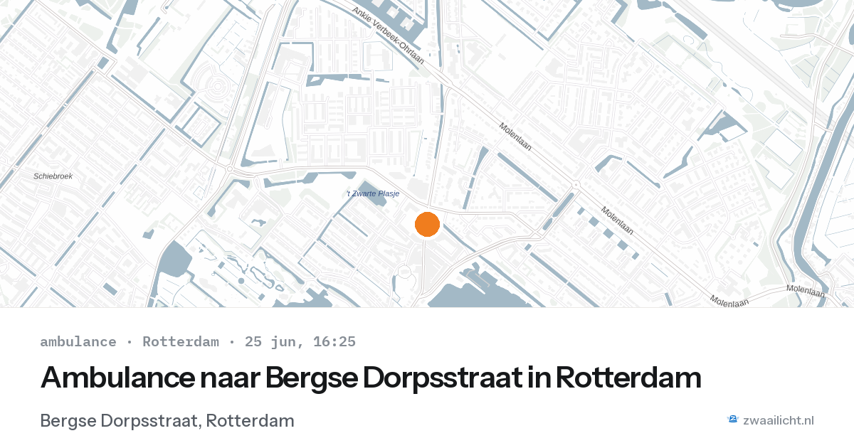Ambulance naar Bergse Dorpsstraat in Rotterdam — 25 jun 2026