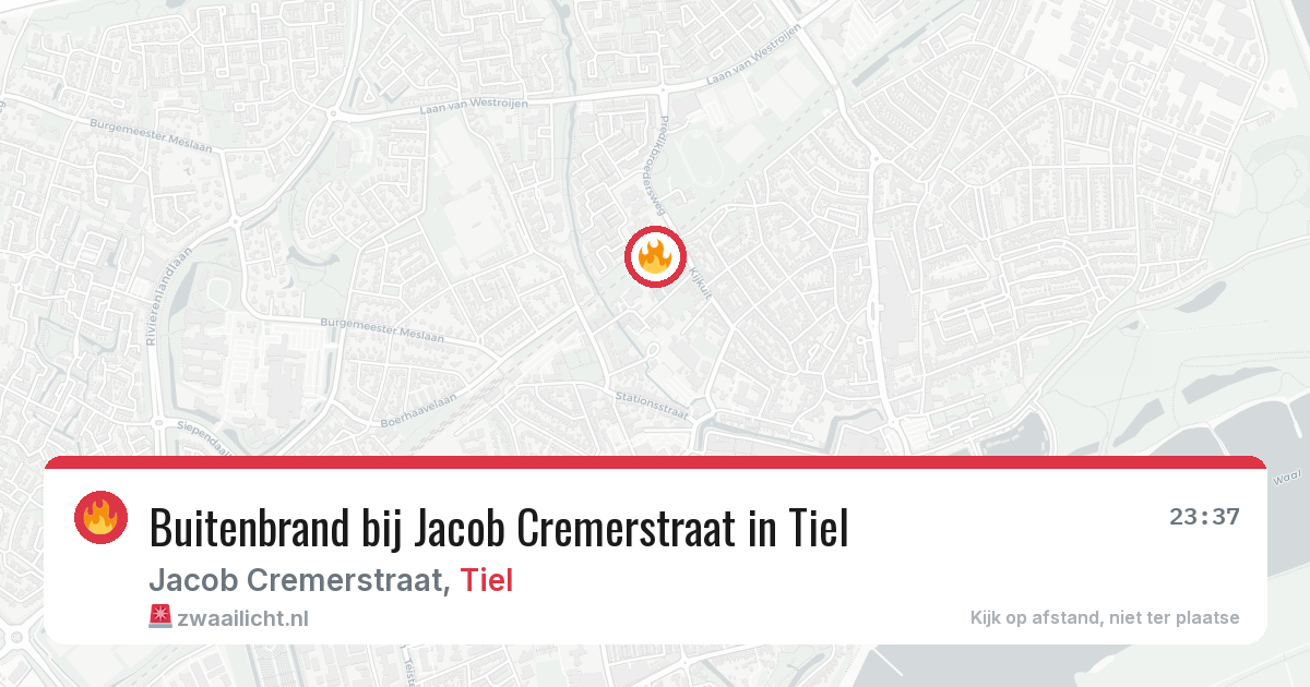 Buitenbrand bij Jacob Cremerstraat in Tiel — 23 apr 2026