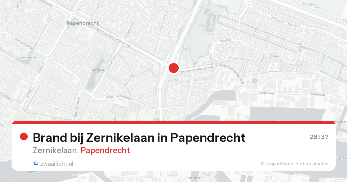 Brand bij Zernikelaan in Papendrecht — 9 mrt 2026
