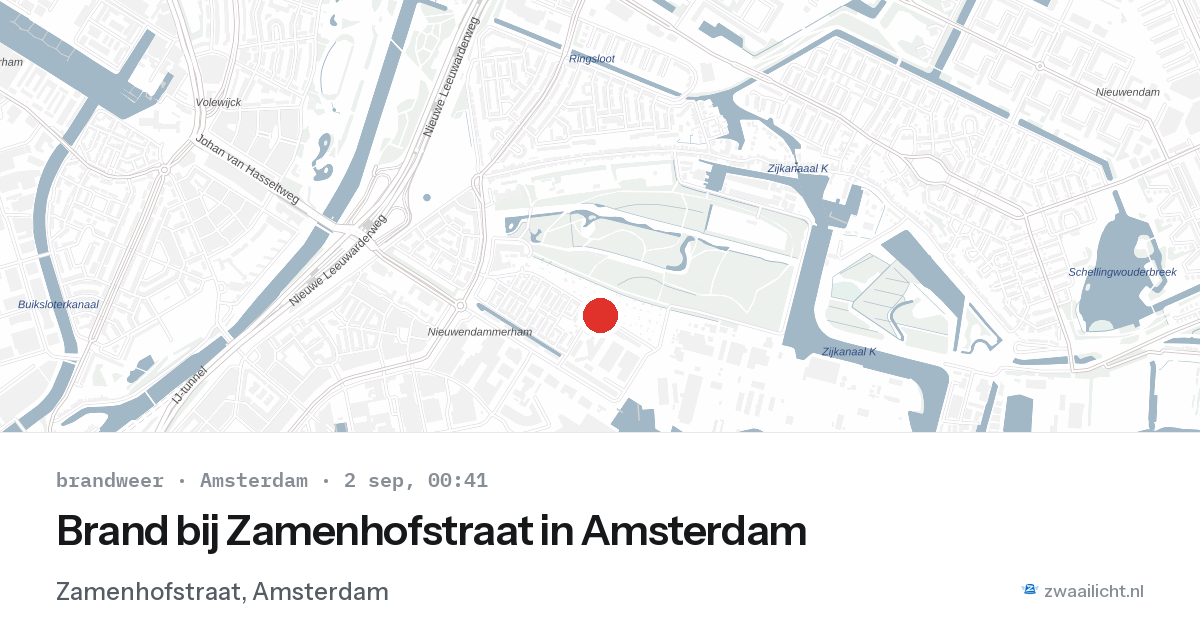 Brand bij Zamenhofstraat in Amsterdam — 1 sep 2026