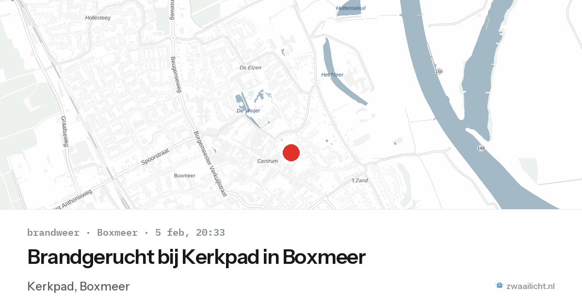 Brandgerucht bij Kerkpad in Boxmeer — 5 feb 2026