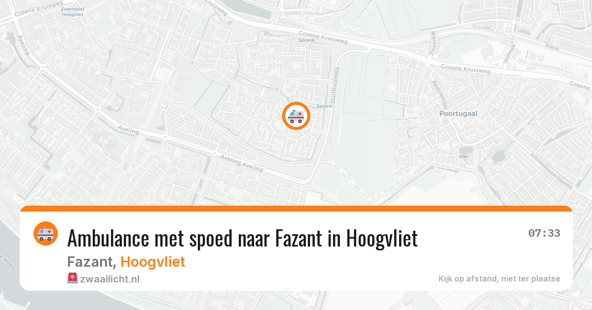 Ambulance met spoed naar Fazant in Hoogvliet — 9 aug 2026