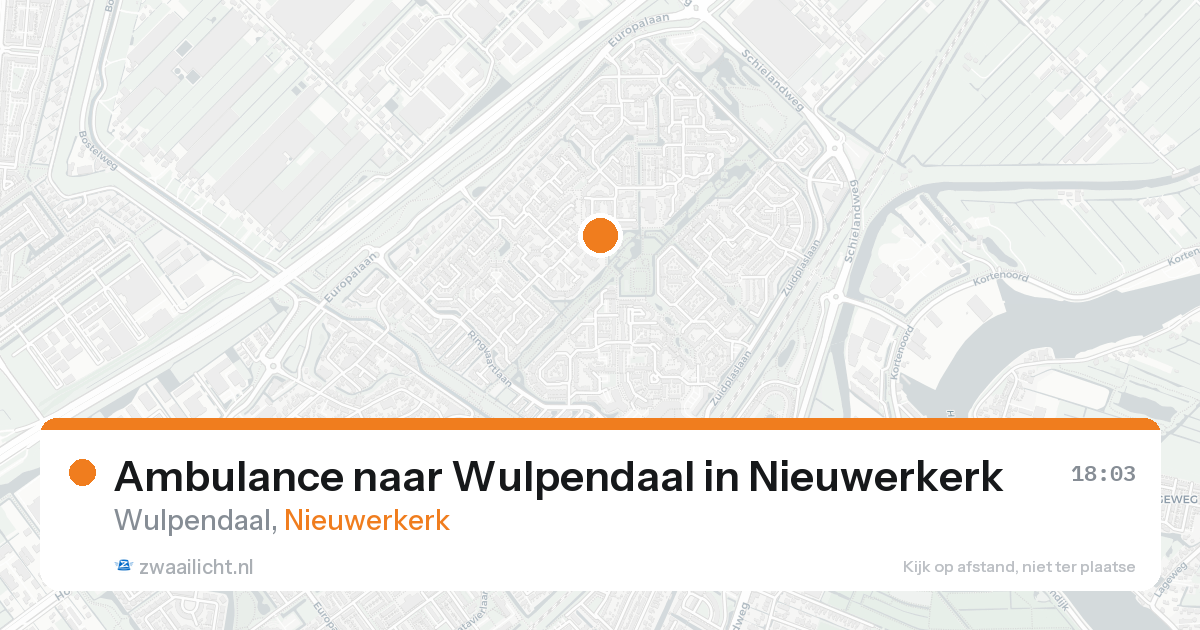 Ambulance naar Wulpendaal in Nieuwerkerk — 25 aug 2026