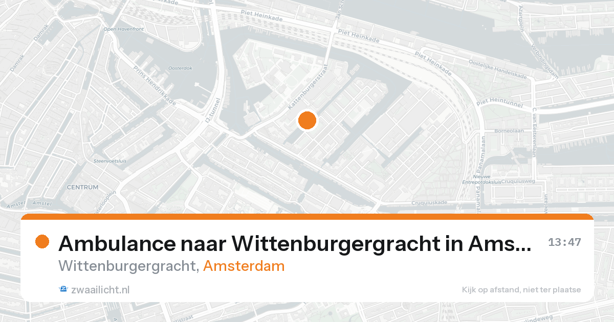 Ambulance naar Wittenburgergracht in Amsterdam — 20 aug 2026