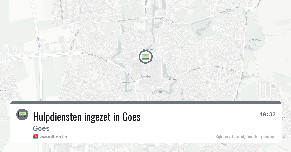Hulpdiensten ingezet in Goes — 9 apr 2026 | 🚨 Zwaailicht.nl