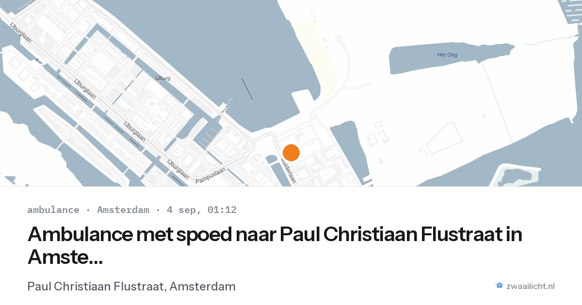 Ambulance met spoed naar Paul Christiaan Flustraat in Amsterdam — 3 sep 2026