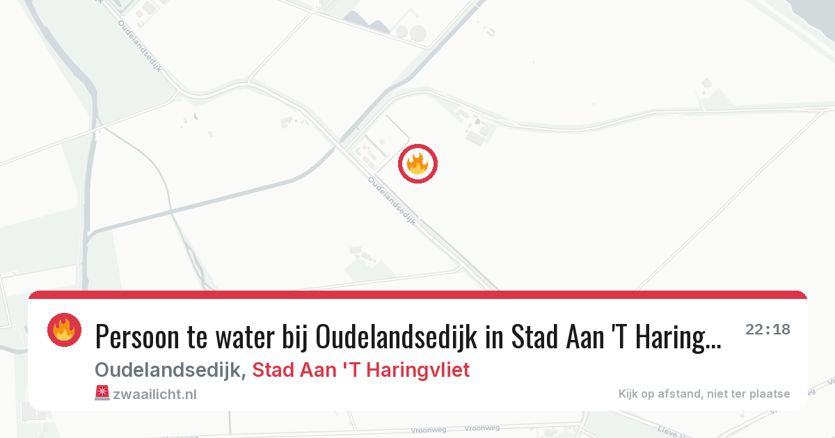 Persoon te water bij Oudelandsedijk in Stad Aan 'T Haringvliet — 16 jul 2026