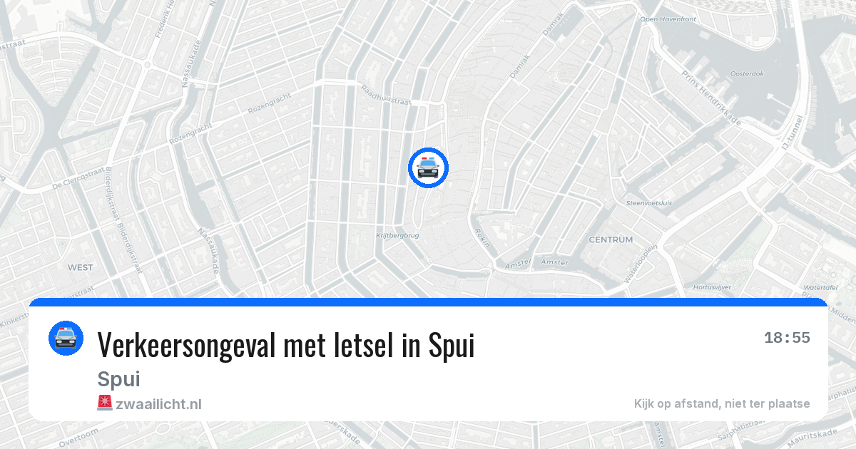 Verkeersongeval met letsel in Spui — 28 jul 2026
