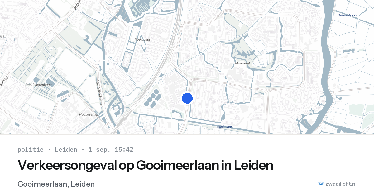 Verkeersongeval op Gooimeerlaan in Leiden — 1 sep 2026