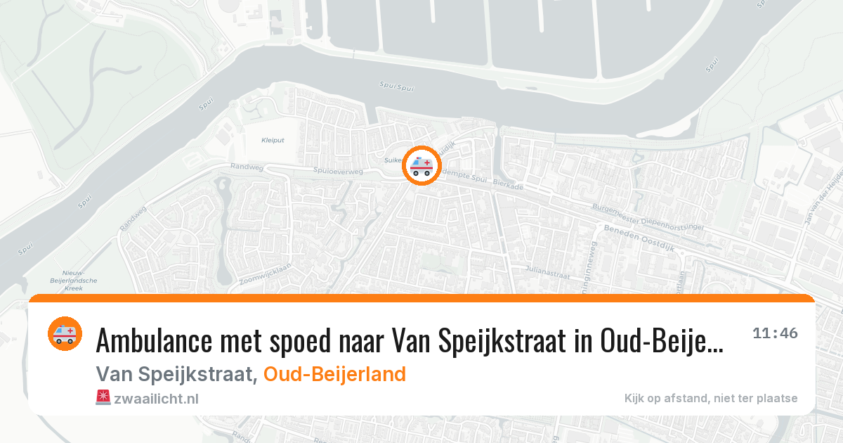 Ambulance met spoed naar Van Speijkstraat in Oud-Beijerland — 26 apr 2026