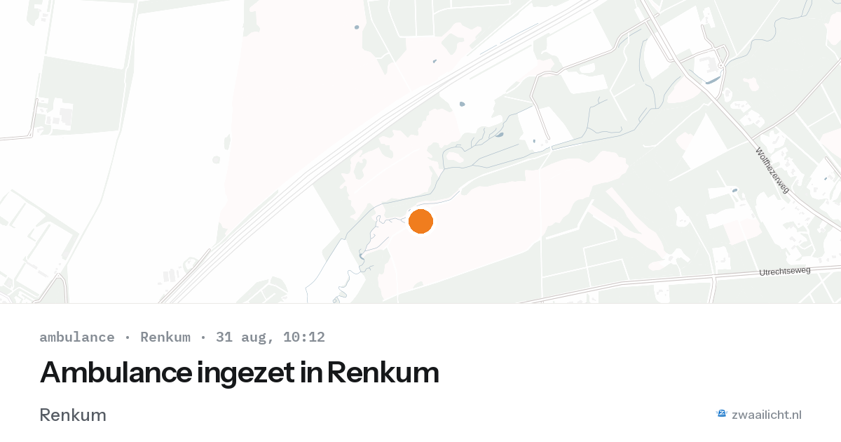 Ambulance ingezet in Renkum — 31 aug 2026