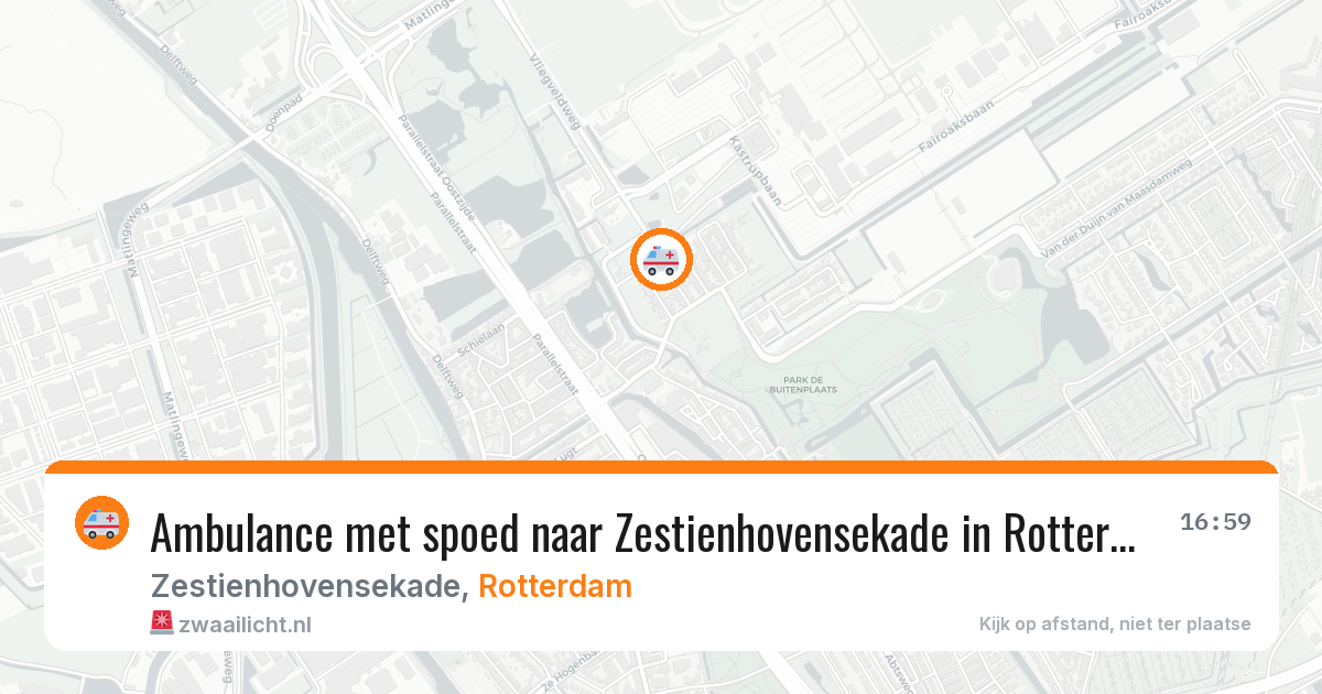Ambulance met spoed naar Zestienhovensekade in Rotterdam — 26 mei 2026