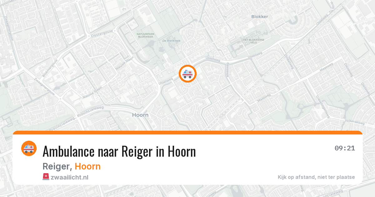 Ambulance naar Reiger in Hoorn — 30 jul 2026