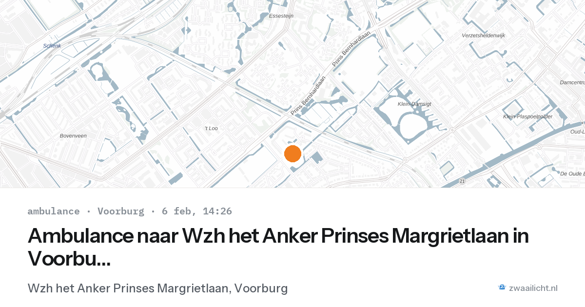 Ambulance naar Wzh het Anker Prinses Margrietlaan in Voorburg — 6 feb 2026