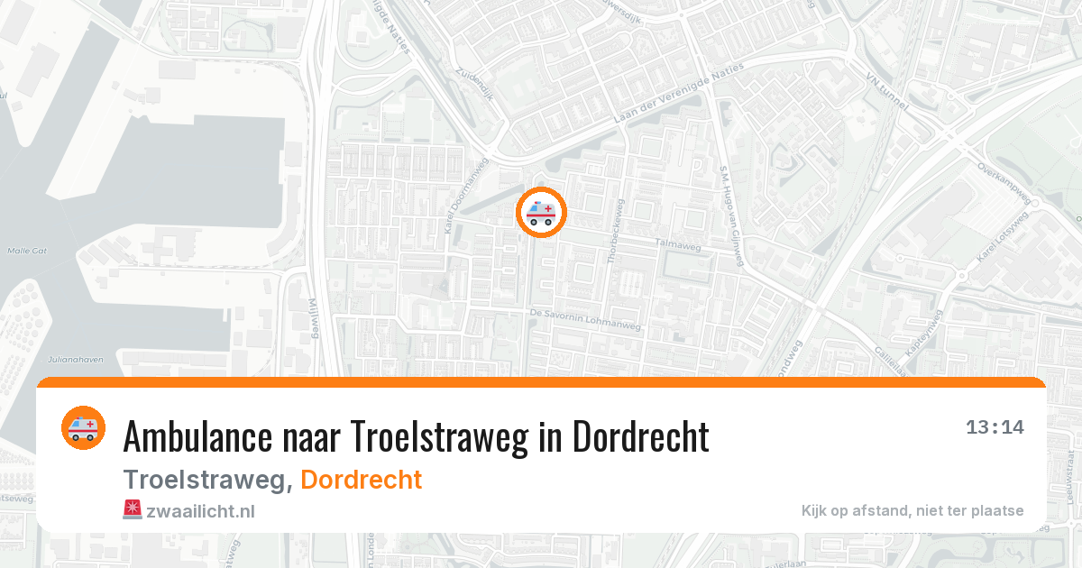Ambulance naar Troelstraweg in Dordrecht — 1 apr 2026