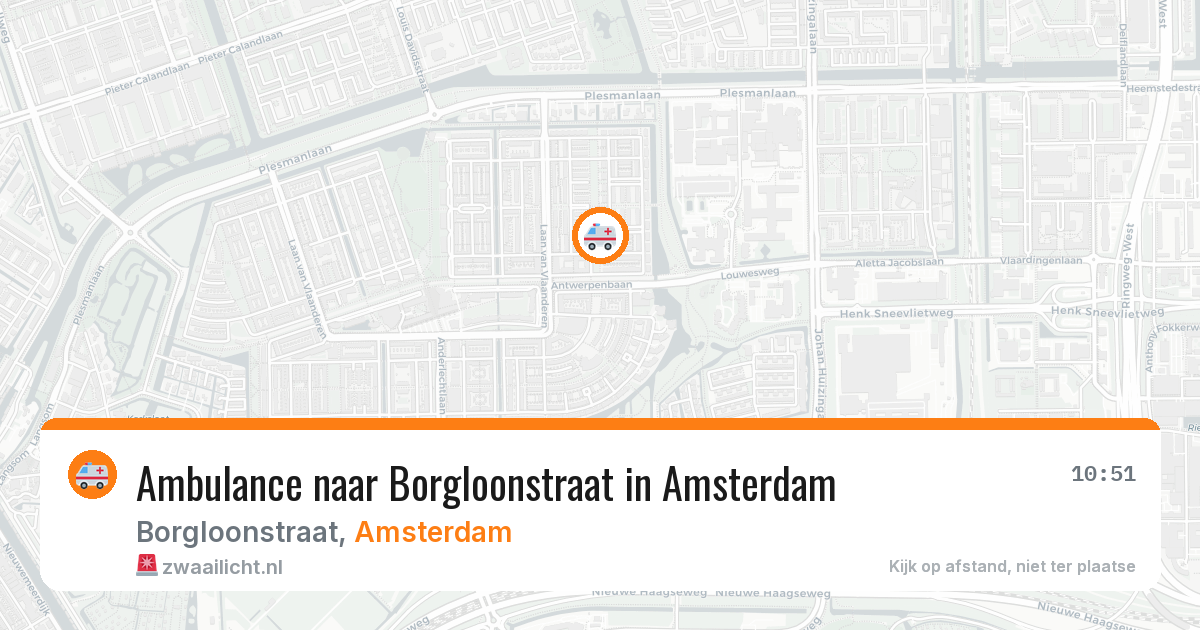 Ambulance naar Borgloonstraat in Amsterdam — 23 mrt 2026
