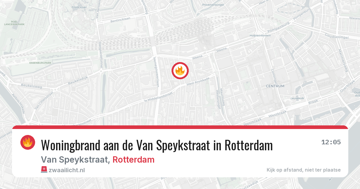 Woningbrand aan de Van Speykstraat in Rotterdam — 5 aug 2026