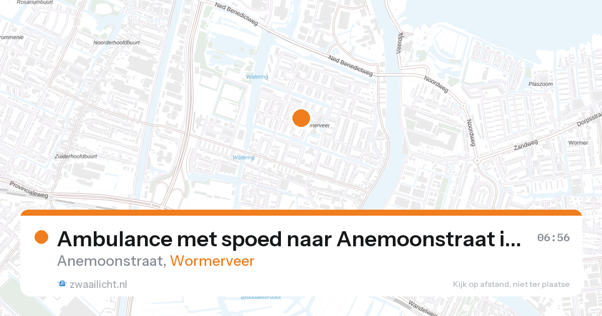Ambulance met spoed naar Anemoonstraat in Wormerveer — 21 jun 2026