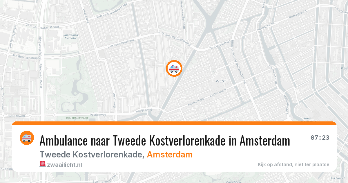 Ambulance naar Tweede Kostverlorenkade in Amsterdam — 13 jul 2026