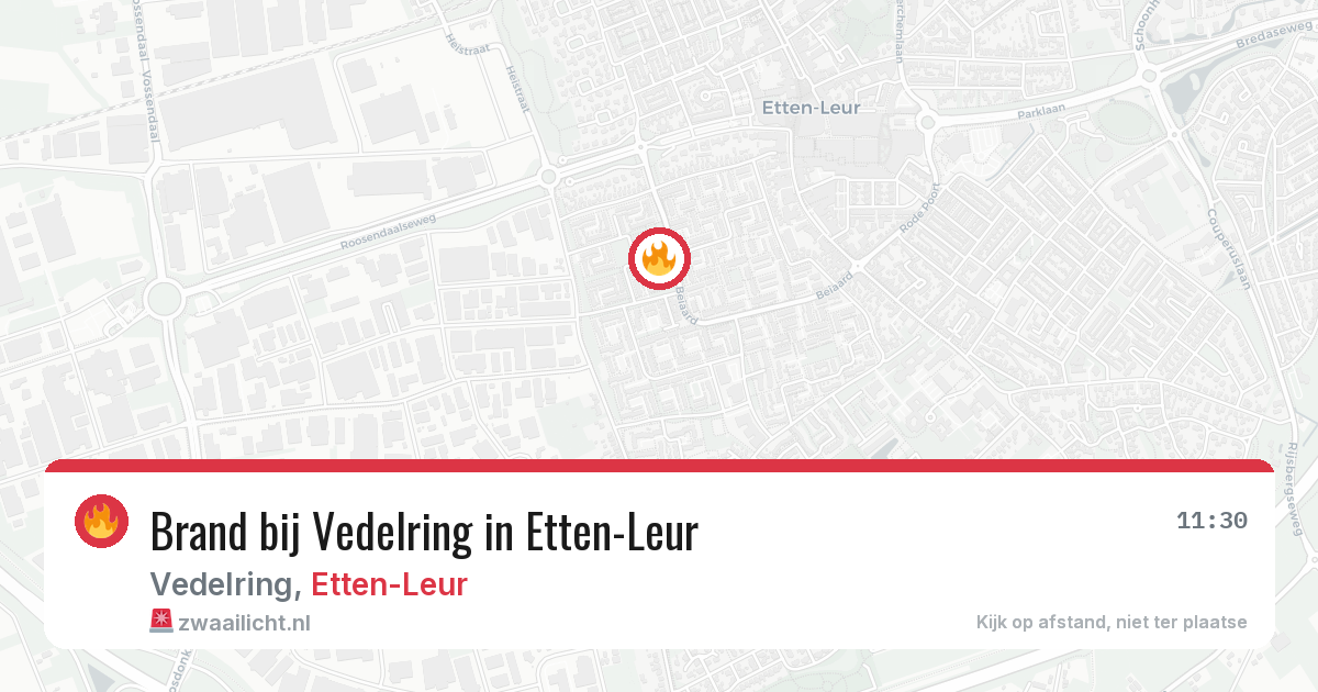 Brand bij Vedelring in Etten-Leur — 11 aug 2026