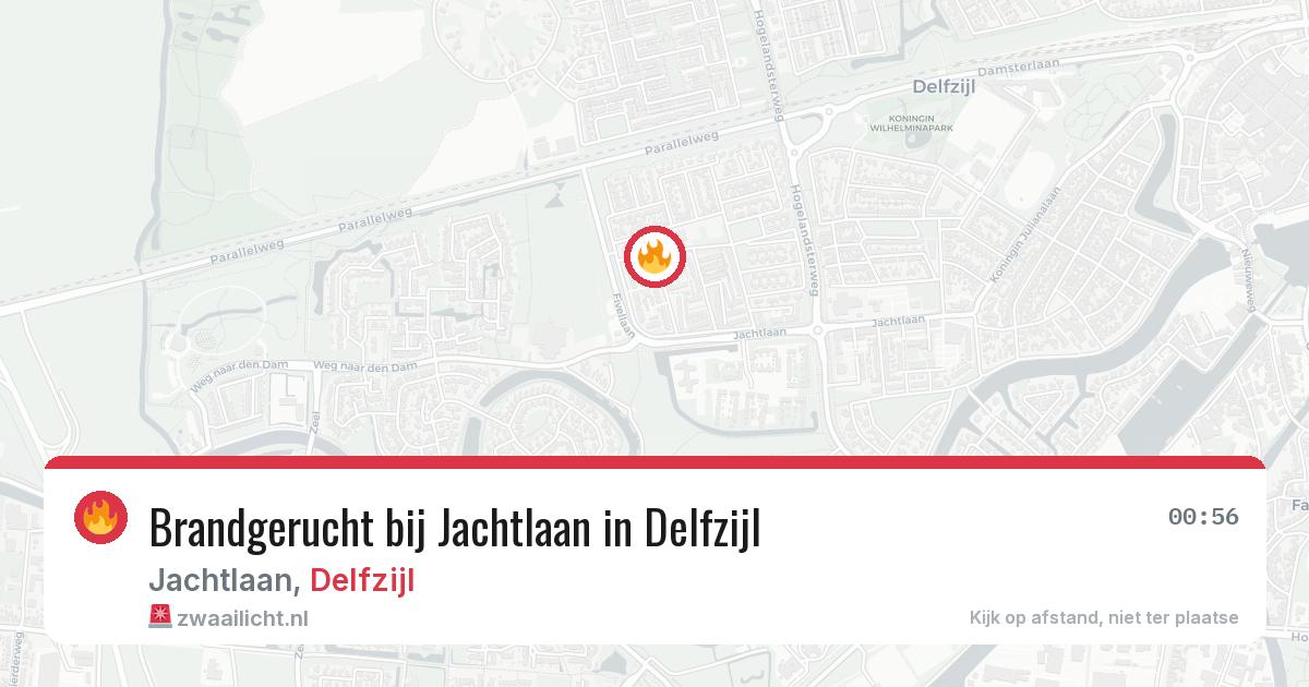 Brandgerucht bij Jachtlaan in Delfzijl — 18 jun 2026