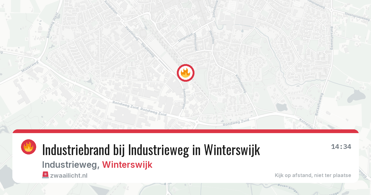 Industriebrand bij Industrieweg in Winterswijk — 10 aug 2026
