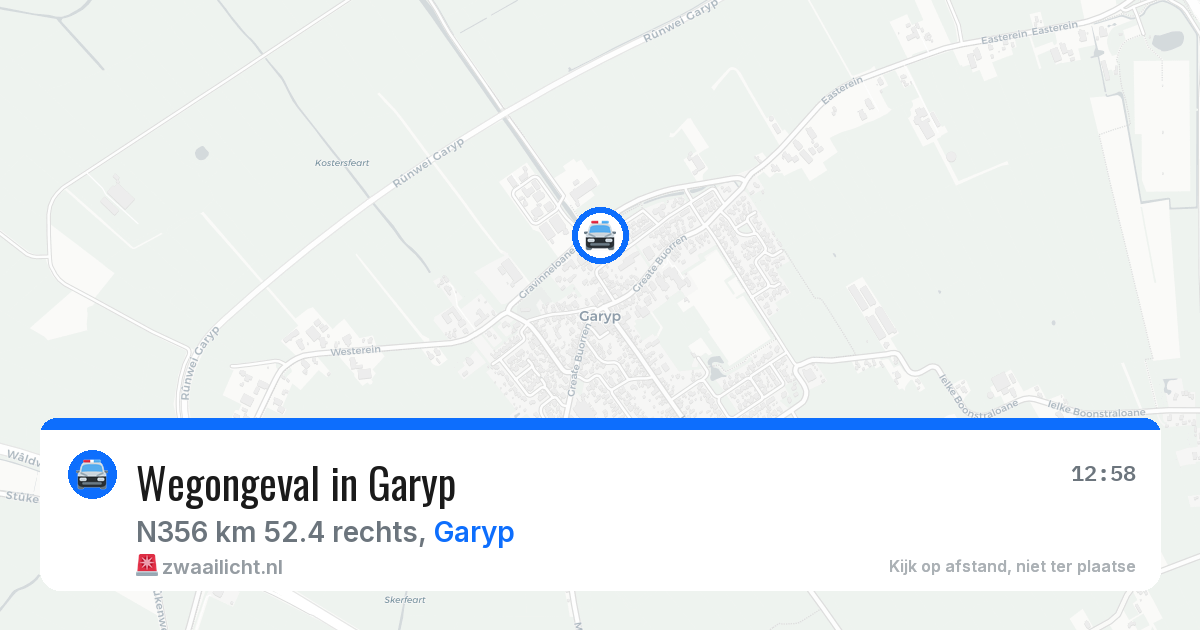 Wegongeval in Garyp — 25 apr 2026