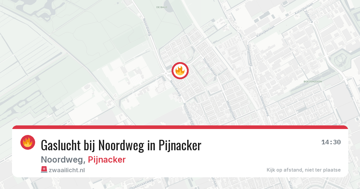Gaslucht bij Noordweg in Pijnacker — 27 jun 2026