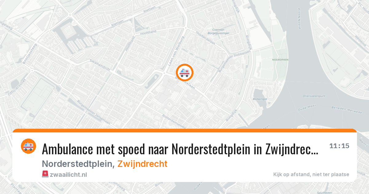 Ambulance met spoed naar Norderstedtplein in Zwijndrecht — 18 jun 2026