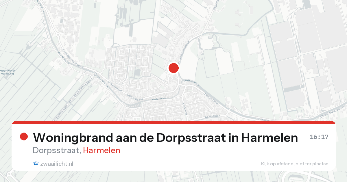 Woningbrand aan de Dorpsstraat in Harmelen — 24 aug 2026