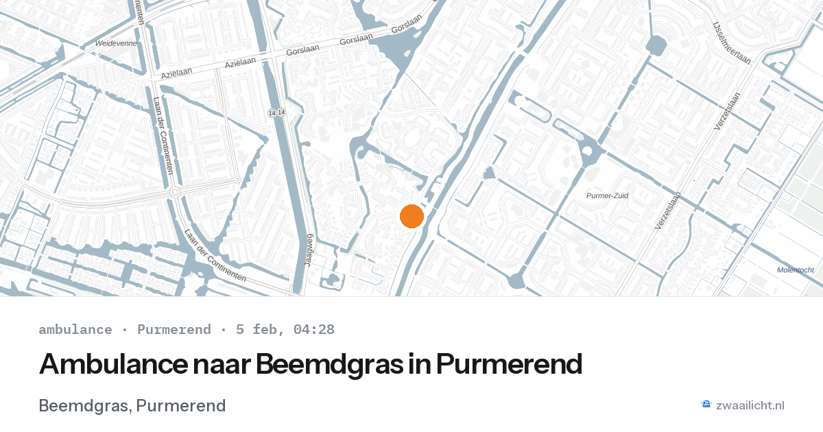 Ambulance naar Beemdgras in Purmerend — 5 feb 2026