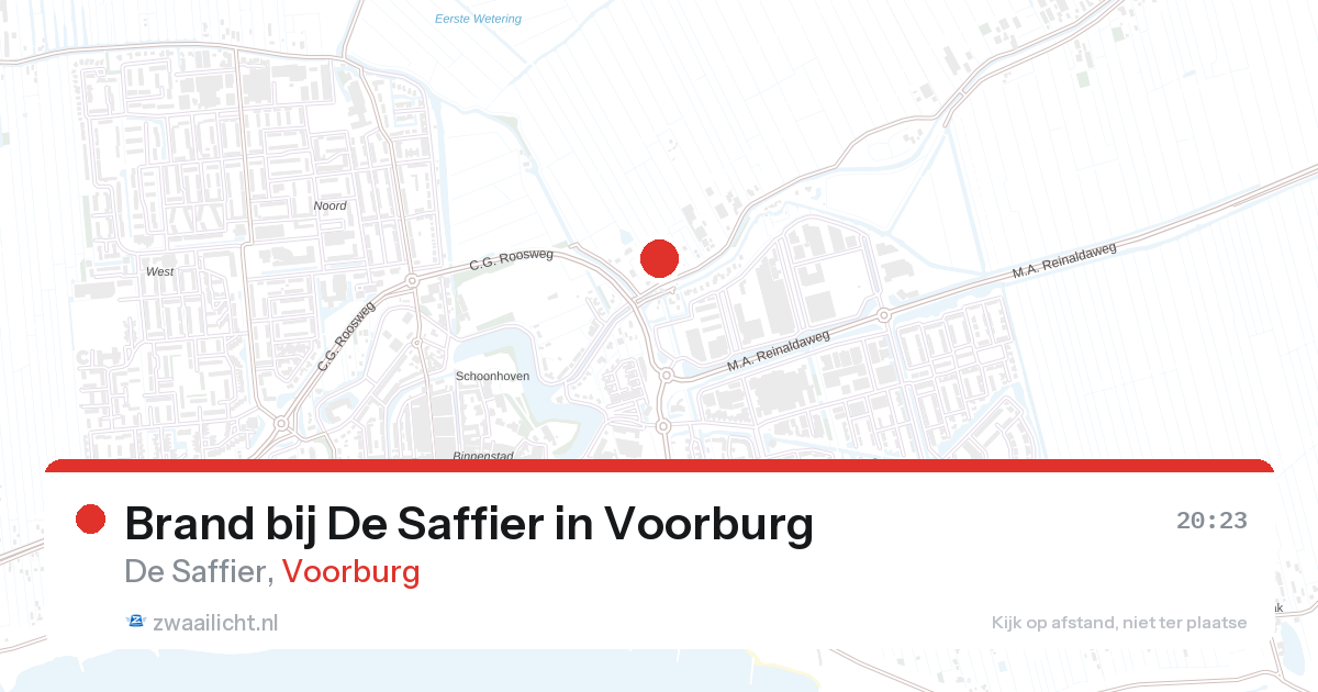 Brand bij De Saffier in Voorburg — 26 aug 2026