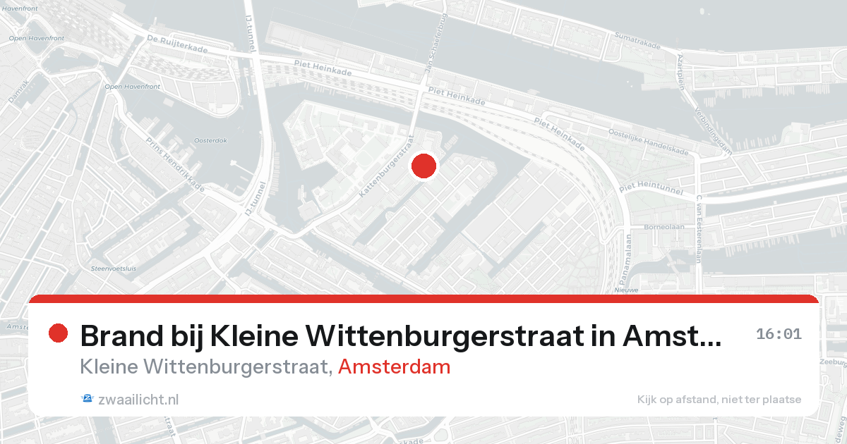 Brand bij Kleine Wittenburgerstraat in Amsterdam — 20 aug 2026