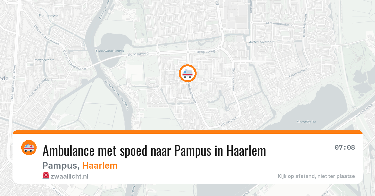 Ambulance met spoed naar Pampus in Haarlem — 4 mei 2026
