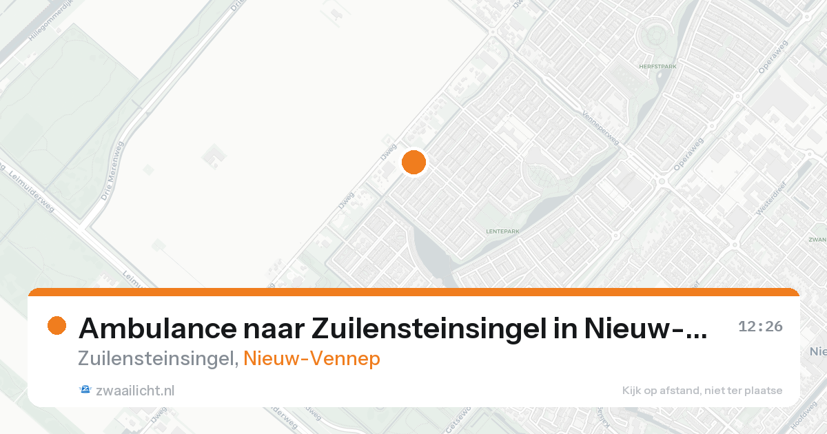 Ambulance naar Zuilensteinsingel in Nieuw-Vennep — 17 aug 2026