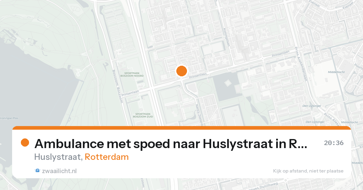 Ambulance met spoed naar Huslystraat in Rotterdam — 25 aug 2026