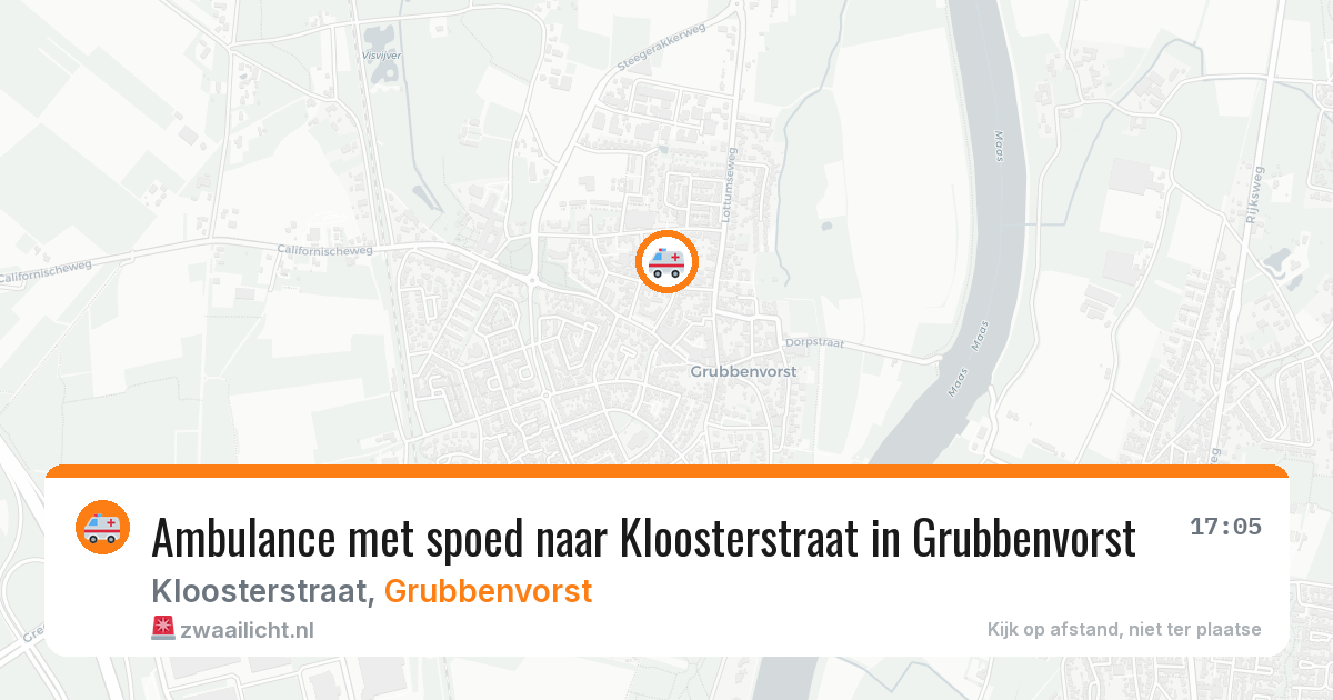 Ambulance met spoed naar Kloosterstraat in Grubbenvorst — 5 jun 2026