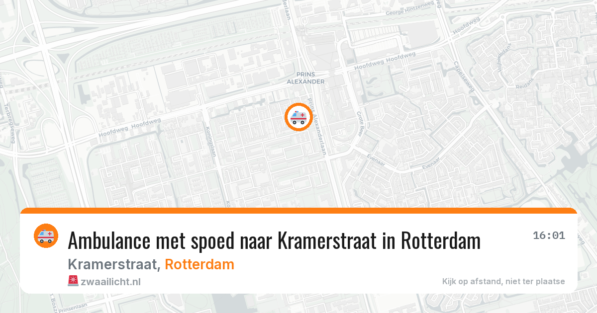 Ambulance met spoed naar Kramerstraat in Rotterdam — 12 jun 2026
