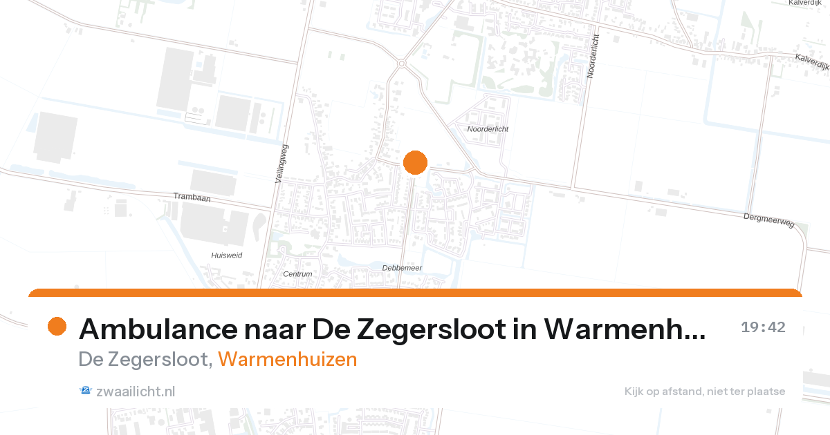 Ambulance naar De Zegersloot in Warmenhuizen — 25 aug 2026
