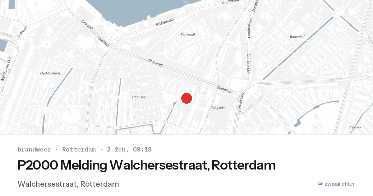 P2000 Melding Walchersestraat, Rotterdam — 2 feb 2026