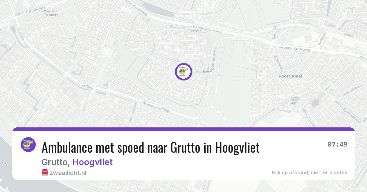 Ambulance met spoed naar Grutto in Hoogvliet — 12 aug 2026