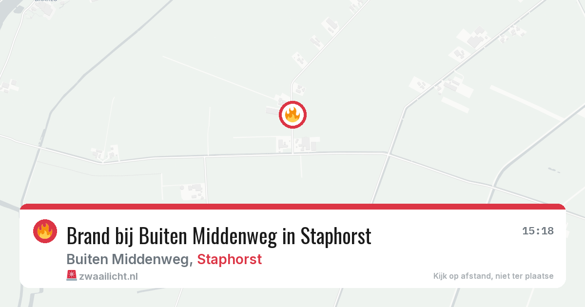 Brand bij Buiten Middenweg in Staphorst — 6 aug 2026